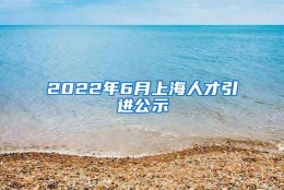 2022年6月上海人才引进公示