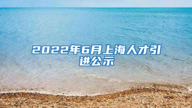 2022年6月上海人才引进公示