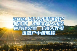 2021上海人才引进落户申请表 上海落户人才引进代理公司 上海人才引进落户中级职称