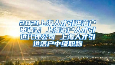 2021上海人才引进落户申请表 上海落户人才引进代理公司 上海人才引进落户中级职称