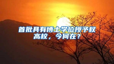 首批具有博士学位授予权高校，今何在？