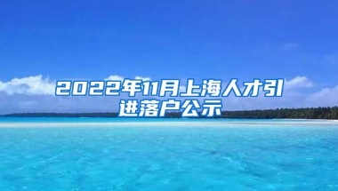 2022年11月上海人才引进落户公示