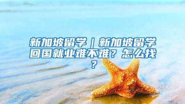 新加坡留学｜新加坡留学回国就业难不难？怎么找？