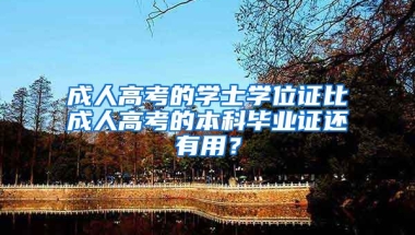 成人高考的学士学位证比成人高考的本科毕业证还有用？