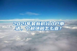 2021年最新积分入户申请，个税纳税怎么查？