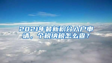 2021年最新积分入户申请，个税纳税怎么查？