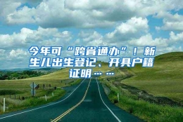 今年可“跨省通办”！新生儿出生登记、开具户籍证明……