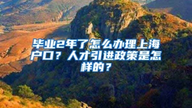 毕业2年了怎么办理上海户口？人才引进政策是怎样的？