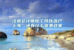 注册会计师除了可以落户上海，还有什么优惠政策？