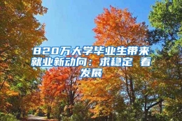 820万大学毕业生带来就业新动向：求稳定 看发展