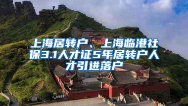 上海居转户、上海临港社保3.1人才证5年居转户人才引进落户