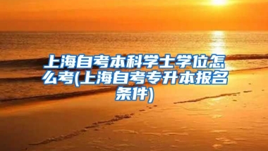 上海自考本科学士学位怎么考(上海自考专升本报名条件)