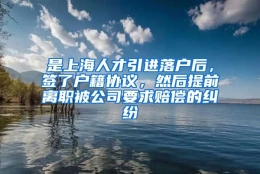 是上海人才引进落户后，签了户籍协议，然后提前离职被公司要求赔偿的纠纷