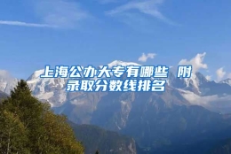 上海公办大专有哪些 附录取分数线排名