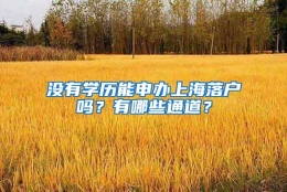 没有学历能申办上海落户吗？有哪些通道？