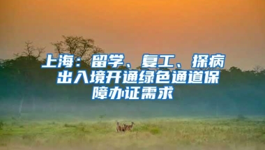 上海：留学、复工、探病 出入境开通绿色通道保障办证需求