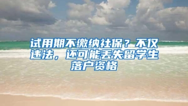 试用期不缴纳社保？不仅违法，还可能丢失留学生落户资格