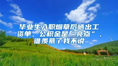 毕业生入职烟草后晒出工资单，公积金是“亮点”，谁羡慕了我不说