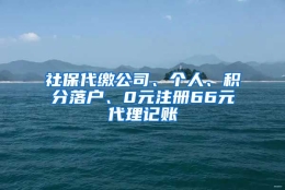 社保代缴公司、个人、积分落户、0元注册66元代理记账