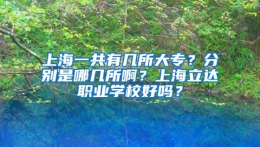 上海一共有几所大专？分别是哪几所啊？上海立达职业学校好吗？