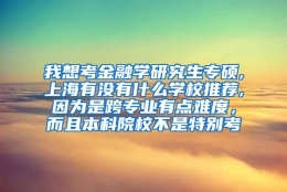 我想考金融学研究生专硕,上海有没有什么学校推荐,因为是跨专业有点难度，而且本科院校不是特别考