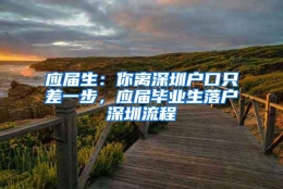 应届生：你离深圳户口只差一步，应届毕业生落户深圳流程