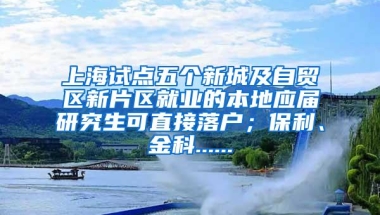 上海试点五个新城及自贸区新片区就业的本地应届研究生可直接落户；保利、金科......