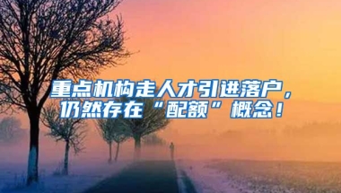 重点机构走人才引进落户，仍然存在“配额”概念！