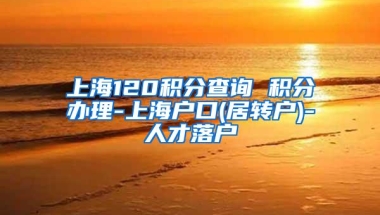 上海120积分查询 积分办理-上海户口(居转户)-人才落户