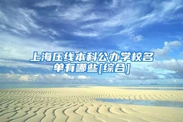 上海压线本科公办学校名单有哪些[综合]