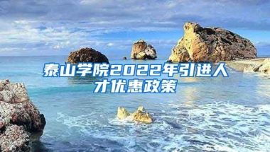 泰山学院2022年引进人才优惠政策