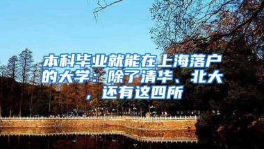 本科毕业就能在上海落户的大学：除了清华、北大，还有这四所