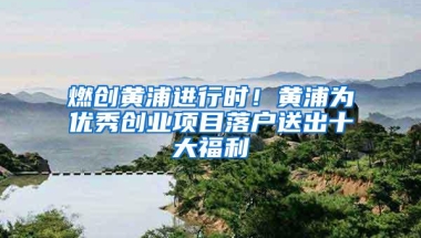 燃创黄浦进行时！黄浦为优秀创业项目落户送出十大福利