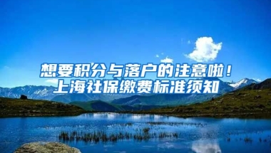 想要积分与落户的注意啦！上海社保缴费标准须知