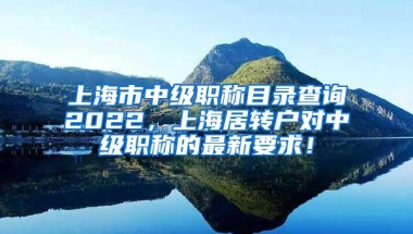 上海市中级职称目录查询2022，上海居转户对中级职称的最新要求！