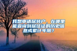 我想申请居转户，在哪里能查询到居住证的历史信息或累计年限？