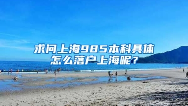 求问上海985本科具体怎么落户上海呢？