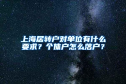 上海居转户对单位有什么要求？个体户怎么落户？