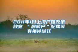 2011年1月上海户籍政策放宽 ＂居转户＂配偶可有条件随迁