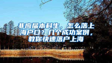 非应届本科生，怎么落上海户口？几个成功案例，教你快速落户上海