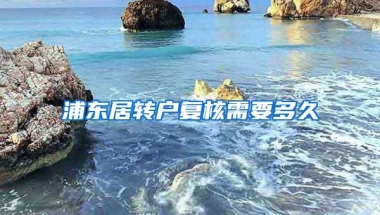 浦东居转户复核需要多久