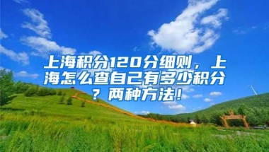 上海积分120分细则，上海怎么查自己有多少积分？两种方法！