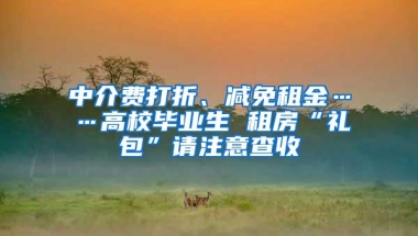 中介费打折、减免租金……高校毕业生 租房“礼包”请注意查收