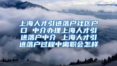 上海人才引进落户社区户口 中介办理上海人才引进落户中介 上海人才引进落户过程中离职会怎样