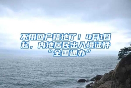 不用回户籍地了！4月1日起，内地居民出入境证件“全国通办”