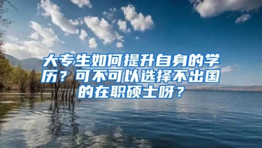 大专生如何提升自身的学历？可不可以选择不出国的在职硕士呀？