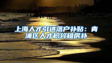 上海人才引进落户补贴：青浦区人才积分租房补