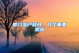 厦门落户放开，几个重要观点