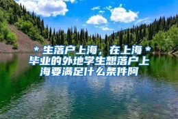 ＊生落户上海，在上海＊毕业的外地学生想落户上海要满足什么条件阿