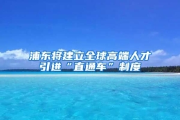 浦东将建立全球高端人才引进“直通车”制度